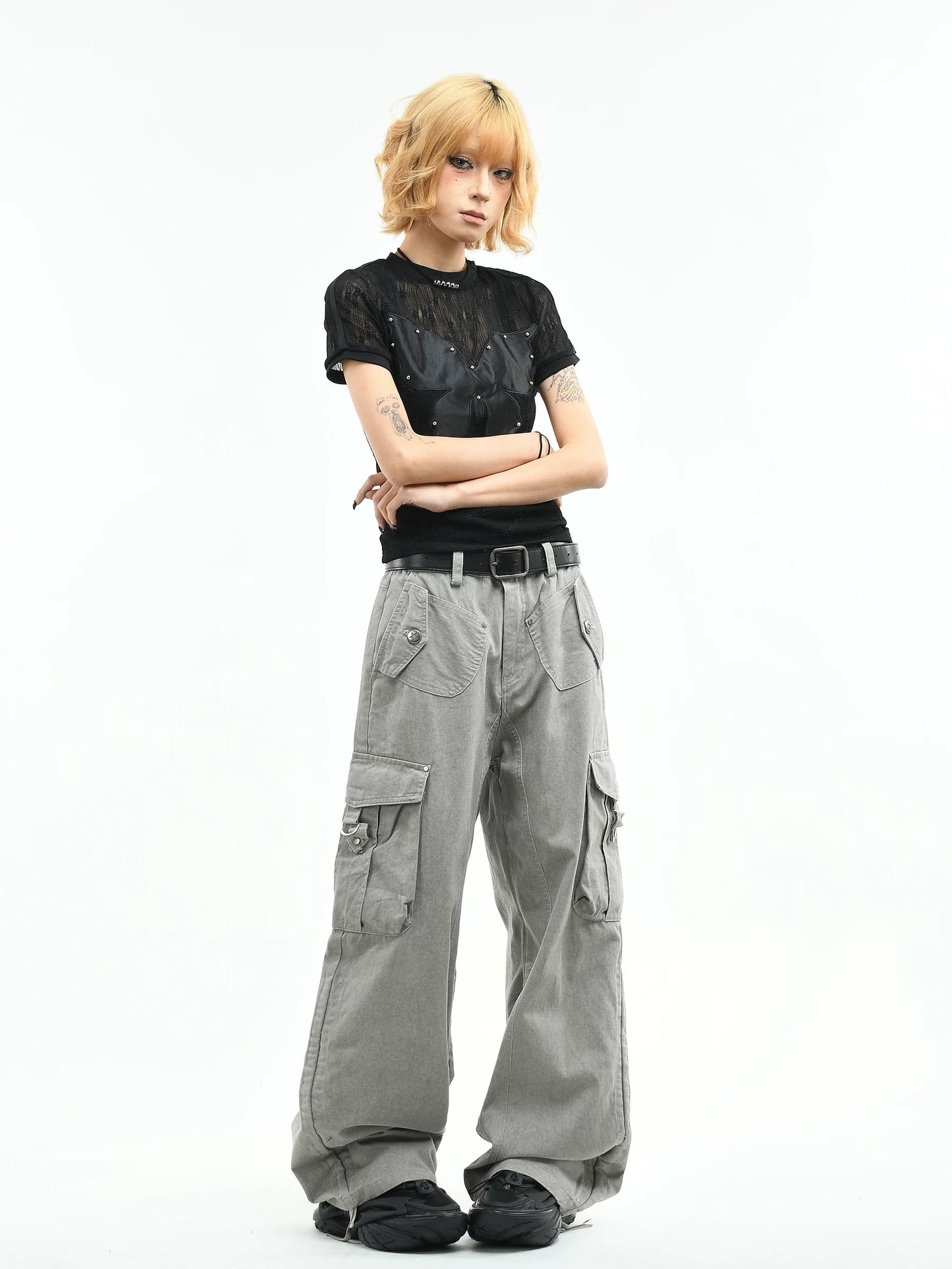 'WingCut' Cutout Butterfly Embroidered Short Sleeve T-Shirt