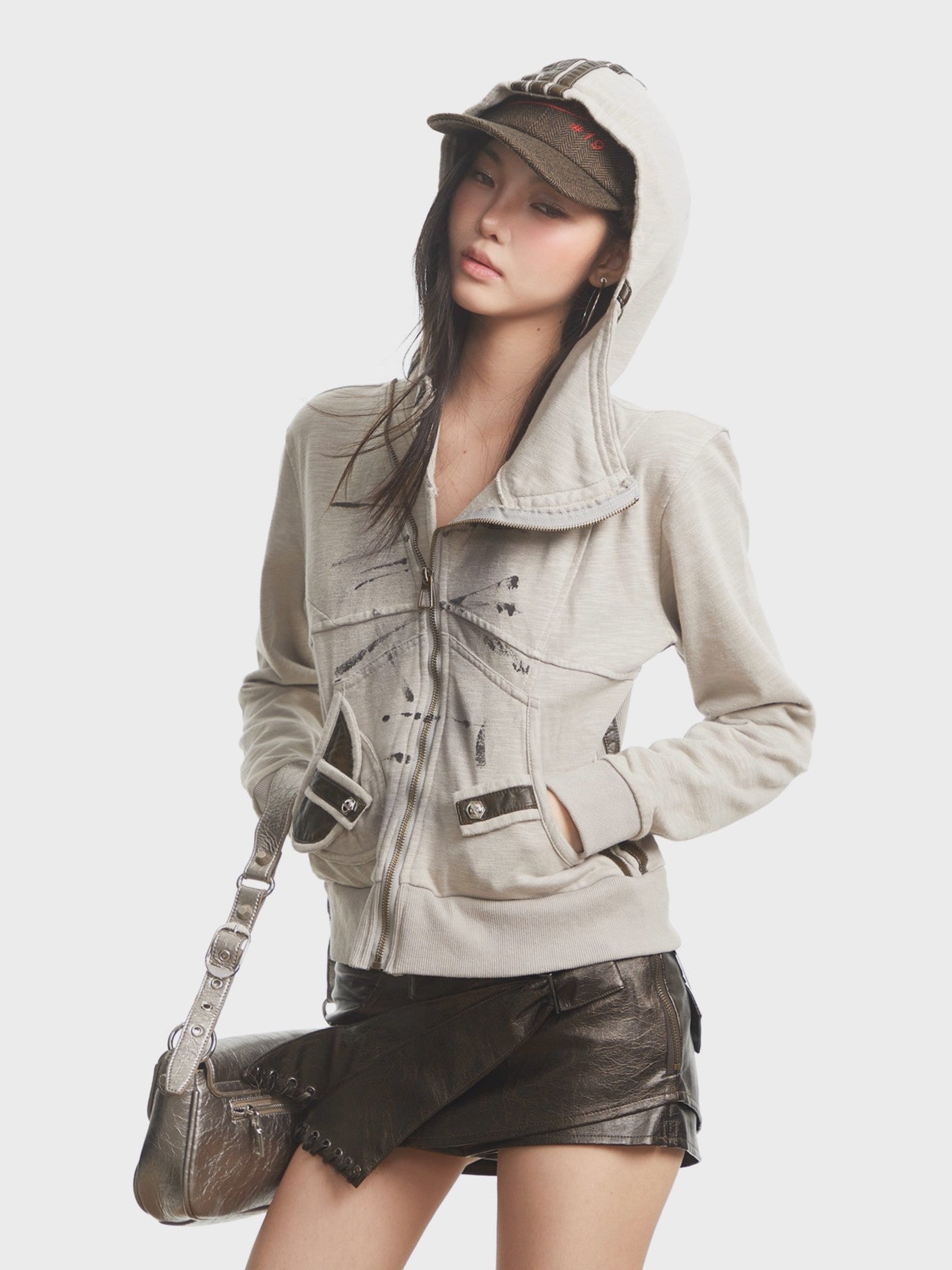 ’Urban Chill' Autumn/Winter Urban Streetwear Vintage-Inspired Hooded Zip-Up Jacket (Copy) AlielNosirrah