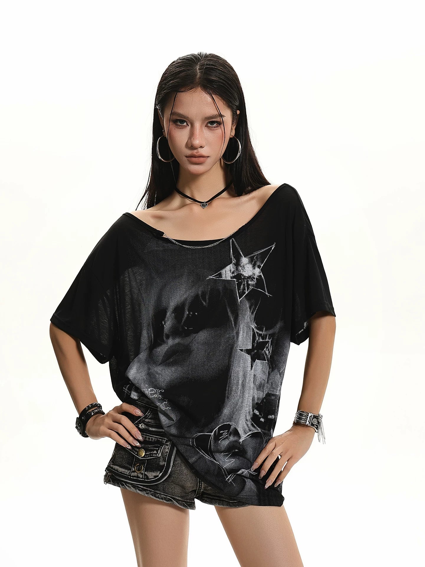 'Old Soul' Vintage Graphic Print Short Sleeve T-Shirt AlielNosirrah