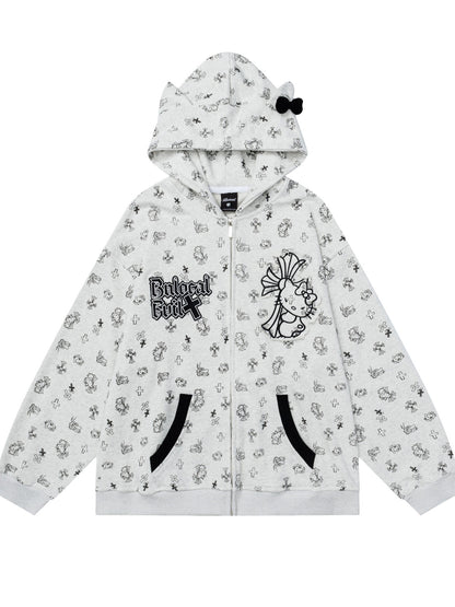 'Purrfect Kitty' Cute Cat-Ear Zipped Oversized  Hoodie (Copy) AlielNosirrah