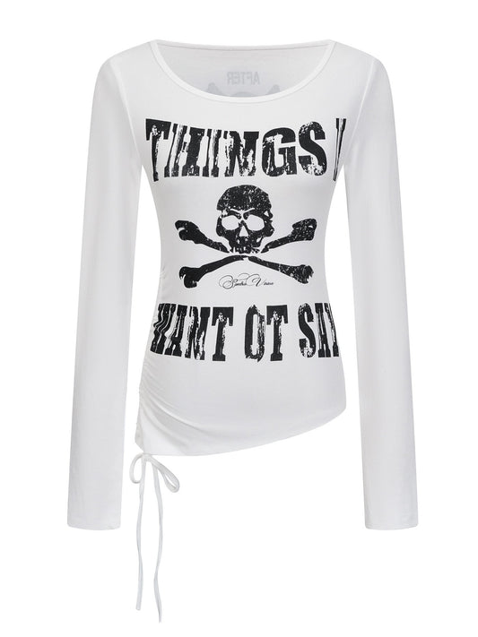 ’Y2K Babe' Vintage Retro Street Style Y2K Skull Design Slim Long Sleeve Tee (Copy) AlielNosirrah