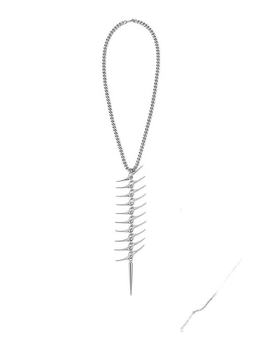 'Razorbone' Dark Punk Thorn Skeleton Metal Choker Necklace AlielNosirrah