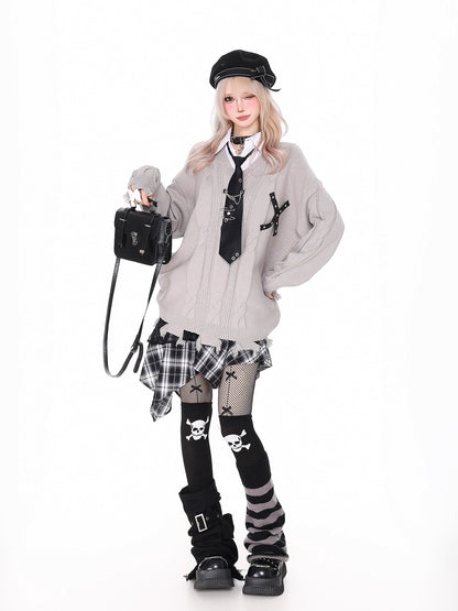 'Campus Crush' Layered-Style Polo Collar Knit Sweater AlielNosirrah