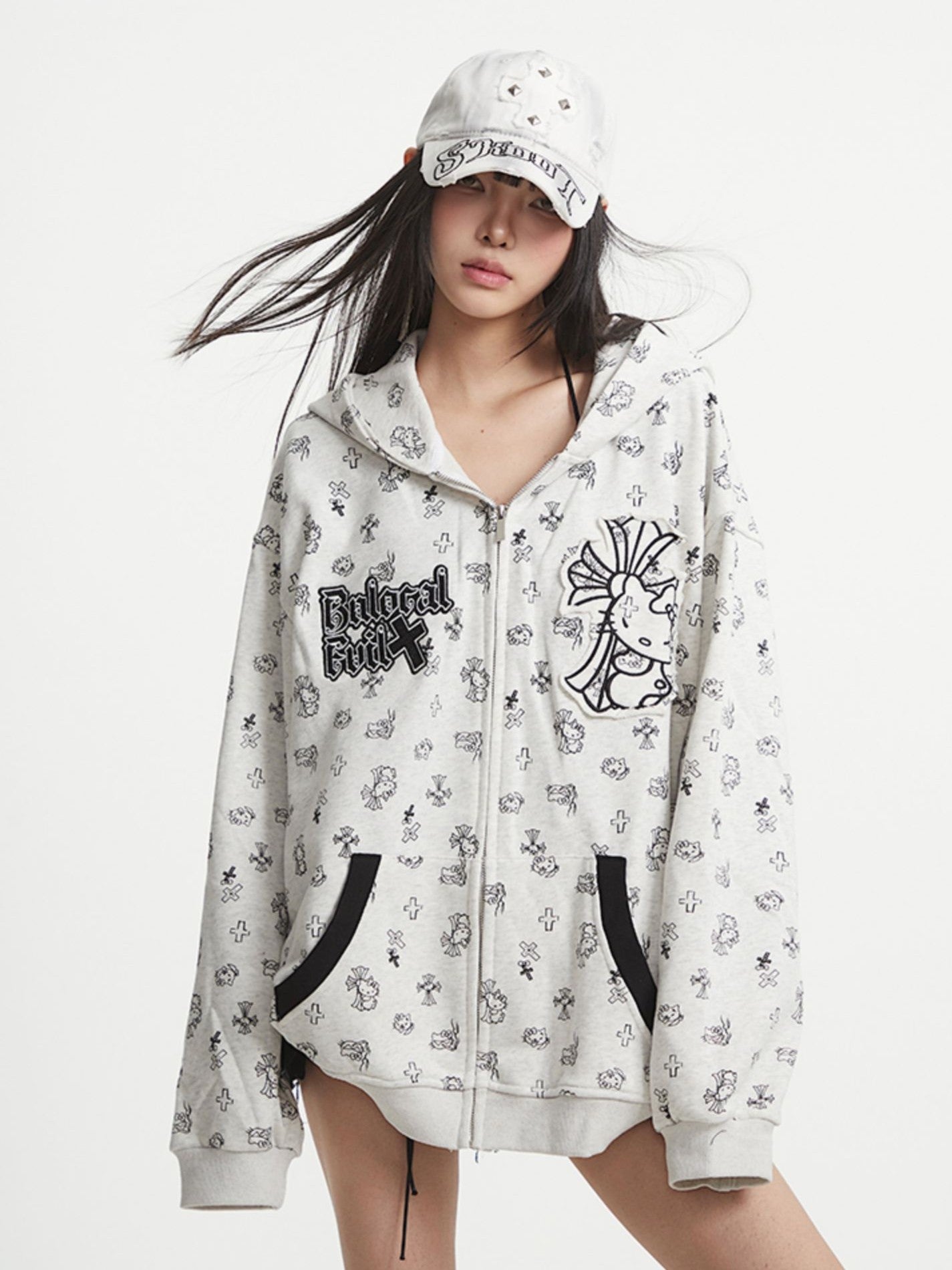 'Purrfect Kitty' Cute Cat-Ear Zipped Oversized  Hoodie (Copy) AlielNosirrah