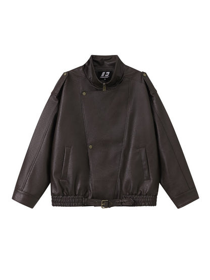 'Night Rider' Vintage-Style PU Leather Moto Leather Jacket AlielNosirrah