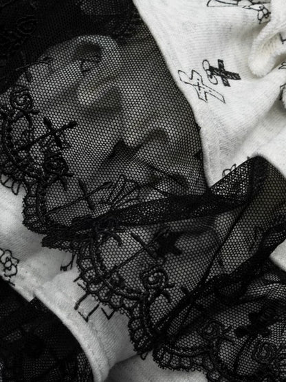 'Kitty Pop' Y2K Cartoon Kitty Print Puffy Skirt AlielNosirrah