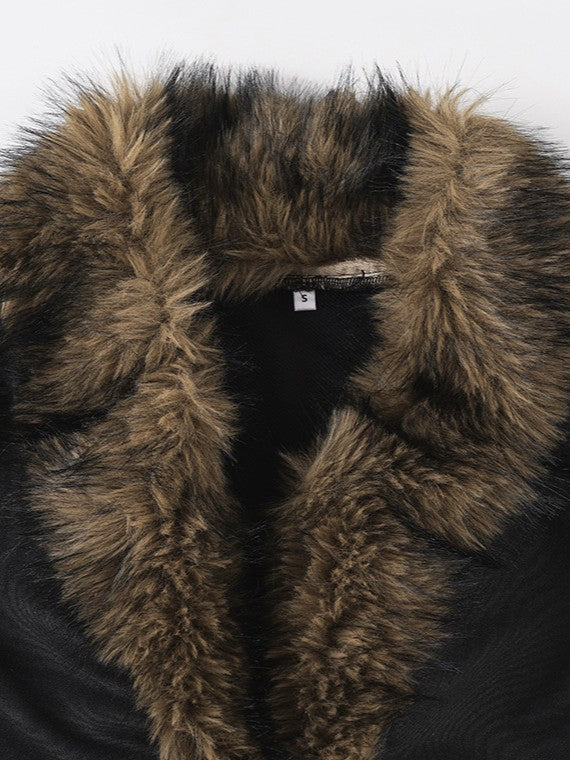 ’Wild Grace' Vintage Faux Fur Collar Buckle Jacket AlielNosirrah