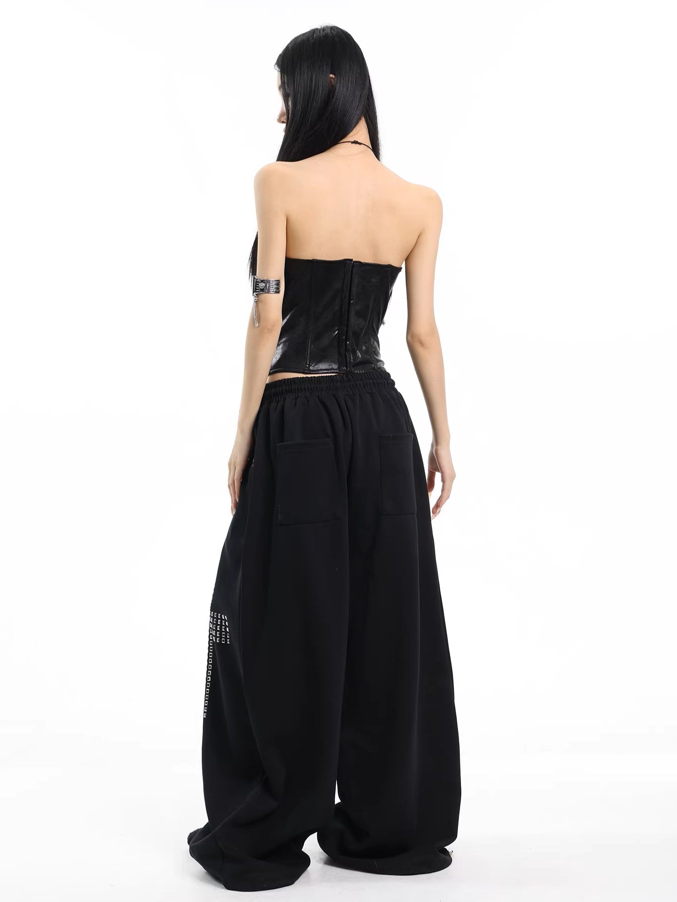 'Street Float' Rhinestone Cross Oversized Casual Streetwear Trousers (Copy) AlielNosirrah