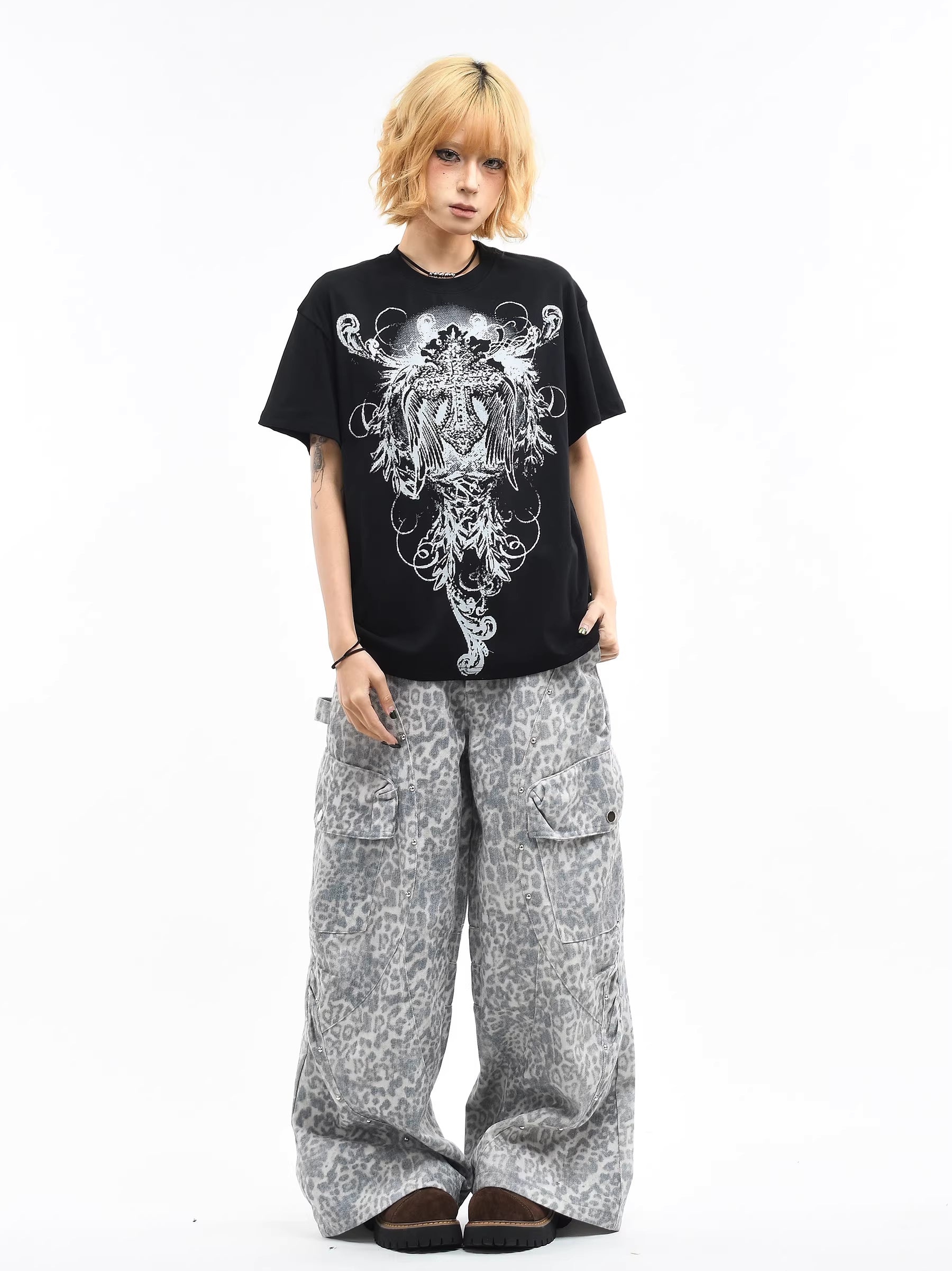 'Crossriot' Punk Cross Graphic T-Shirt (Copy) AlielNosirrah