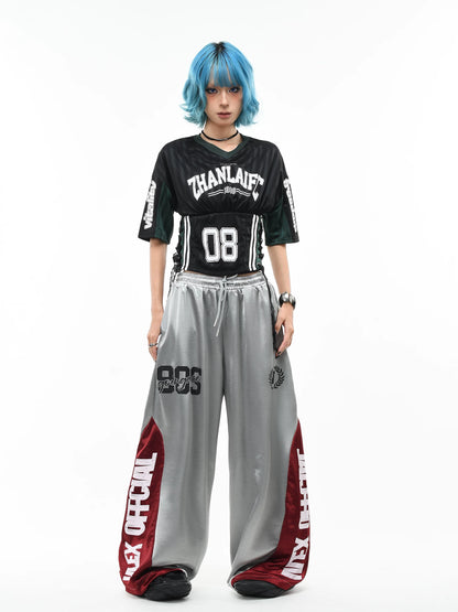 'Kickoff' Y2K V-Neck Cropped Football Jersey Top