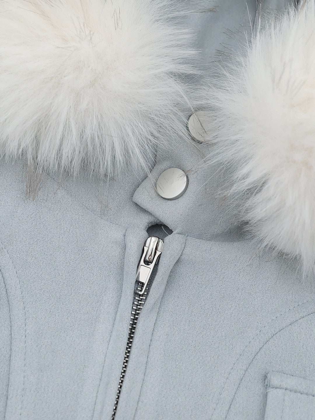 'Frosted Vixen' Double Zippers Faux Fur Collar Cropped Jacket (Copy) AlielNosirrah