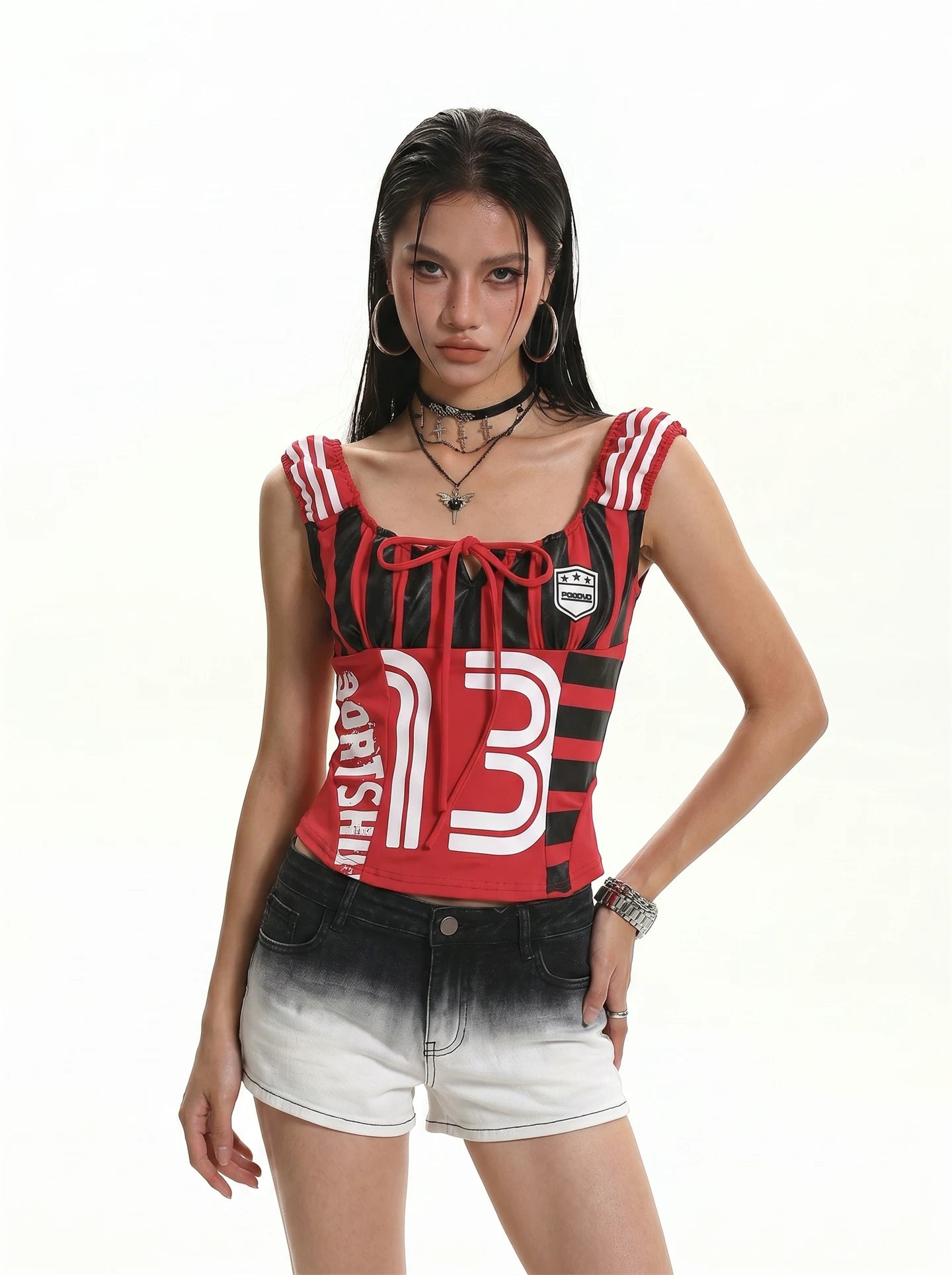 'Disco Star' Star Patchwork Knitted Striped Tube Top (Copy) AlielNosirrah