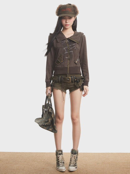 ’Urban Chill' Autumn/Winter Urban Streetwear Vintage-Inspired Hooded Zip-Up Jacket (Copy) AlielNosirrah