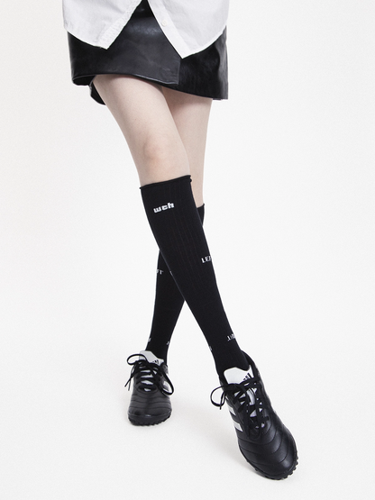 'Goal Rush' Solid Letter Trim Roll-Top Soccer Socks