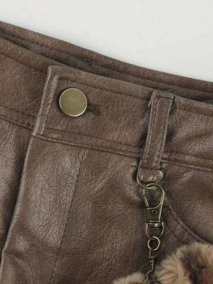 ’Wild Heart' Y2K Faux Fur Off-Shoulder Long Sleeve Top + Shorts Set (Copy) AlielNosirrah