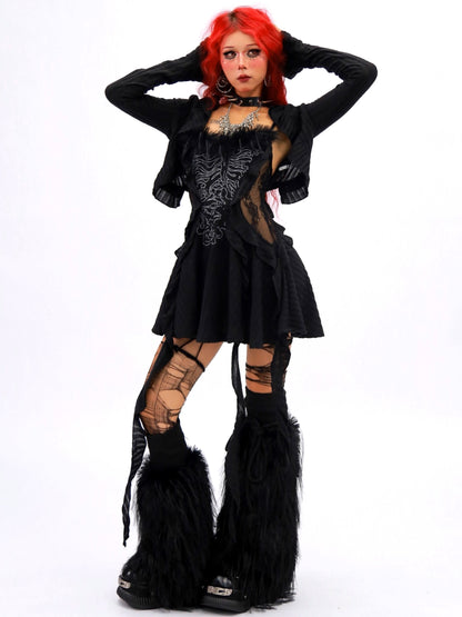 'Golden Hour' Irregular Ruffle Tube Dress Midi Skirt (Copy) AlielNosirrah