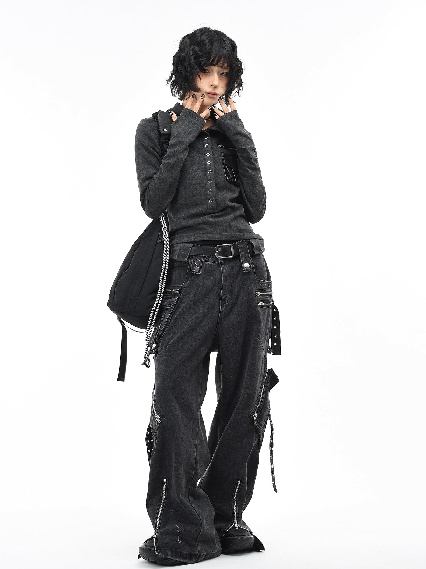 'Hidden Kitty' Kitty Striped Slim Fitted Long Sleeve Top (Copy) AlielNosirrah