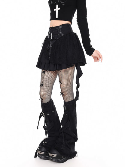'Sinful Cross' Vintage Gothic Lace Irregular Design Skirt AlielNosirrah