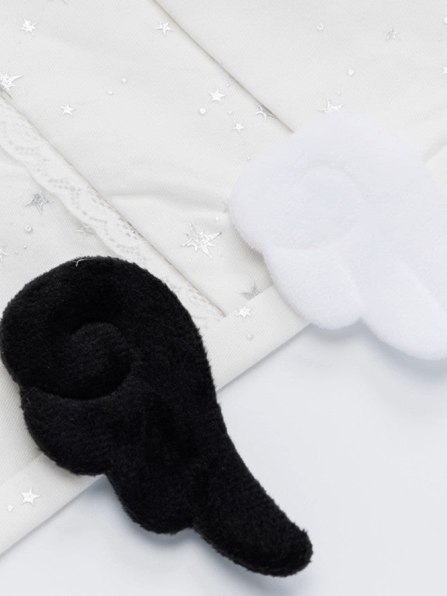 'Cosmic Angel' Sparkling Star Print Wing-Detail Cargo Pants AlielNosirrah