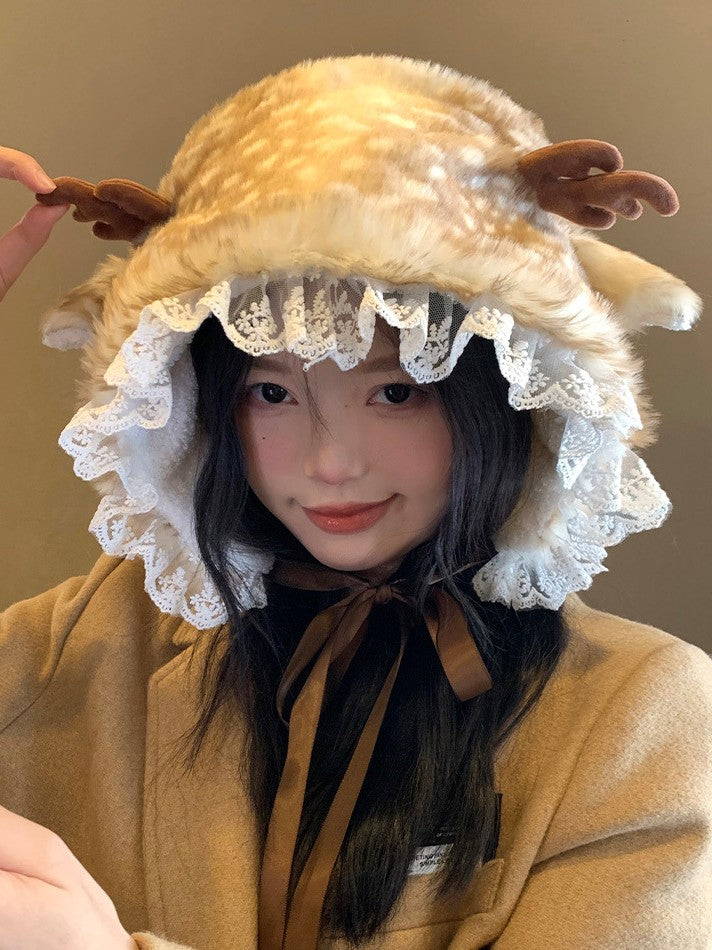 'Wild One' Y2k Streetstyle Fluffy Leopard Cap AlielNosirrah