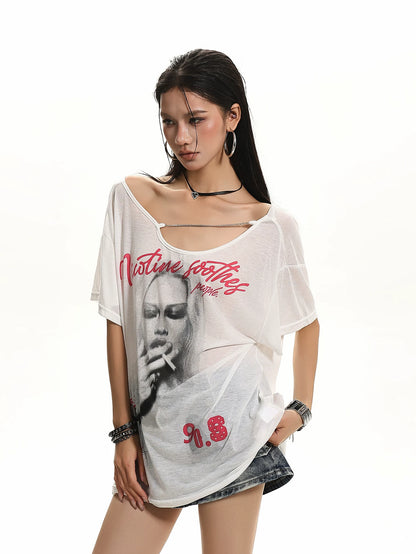 'Old Soul' Vintage Graphic Print Short Sleeve T-Shirt AlielNosirrah