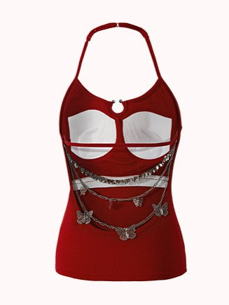 'Wild Butterfly' Aussie Butterfly Chain Halter Built-In Padding Top (Copy) AlielNosirrah