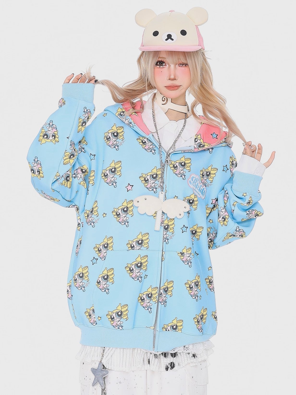 'Sugar Pop' Y2K Cute Cartoon All-Over Print Hoodie Jacket AlielNosirrah