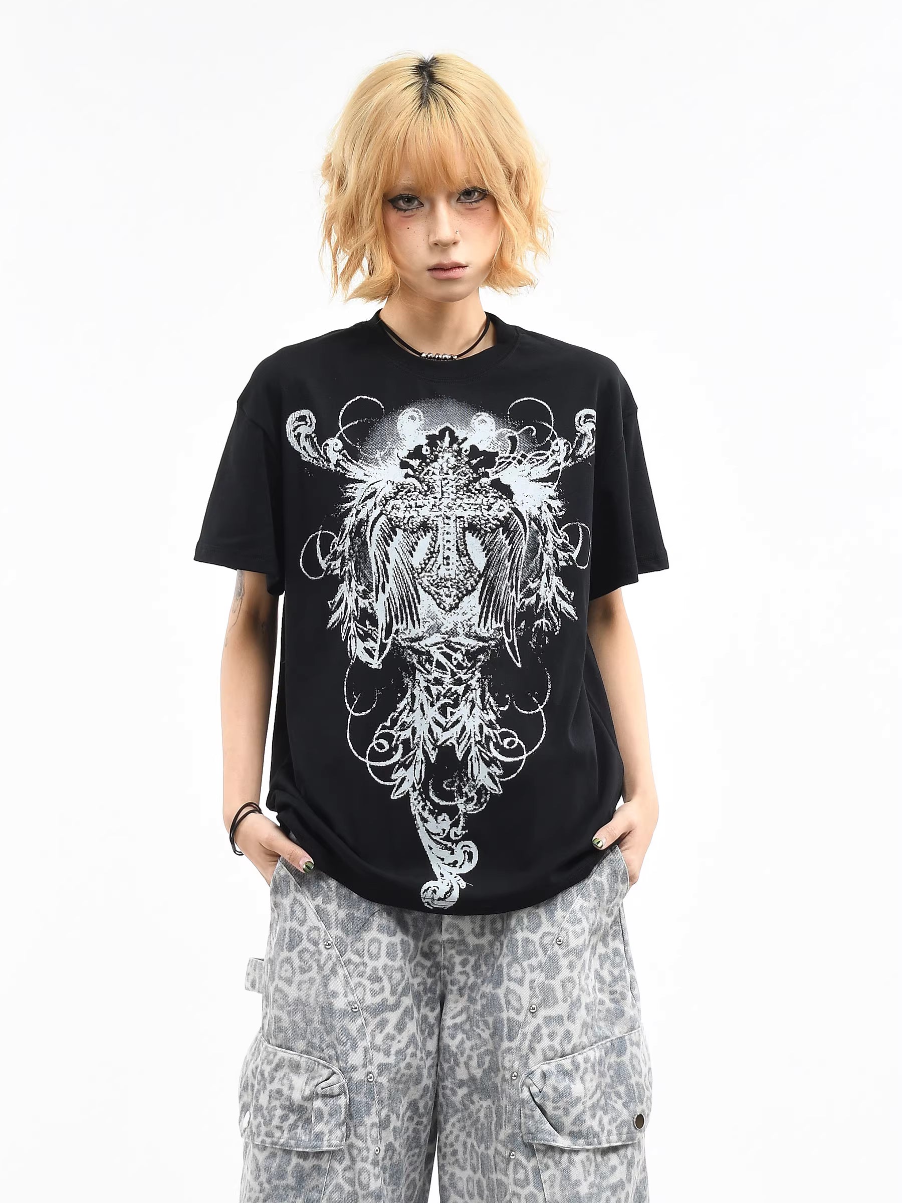 'Crossriot' Punk Cross Graphic T-Shirt (Copy) AlielNosirrah