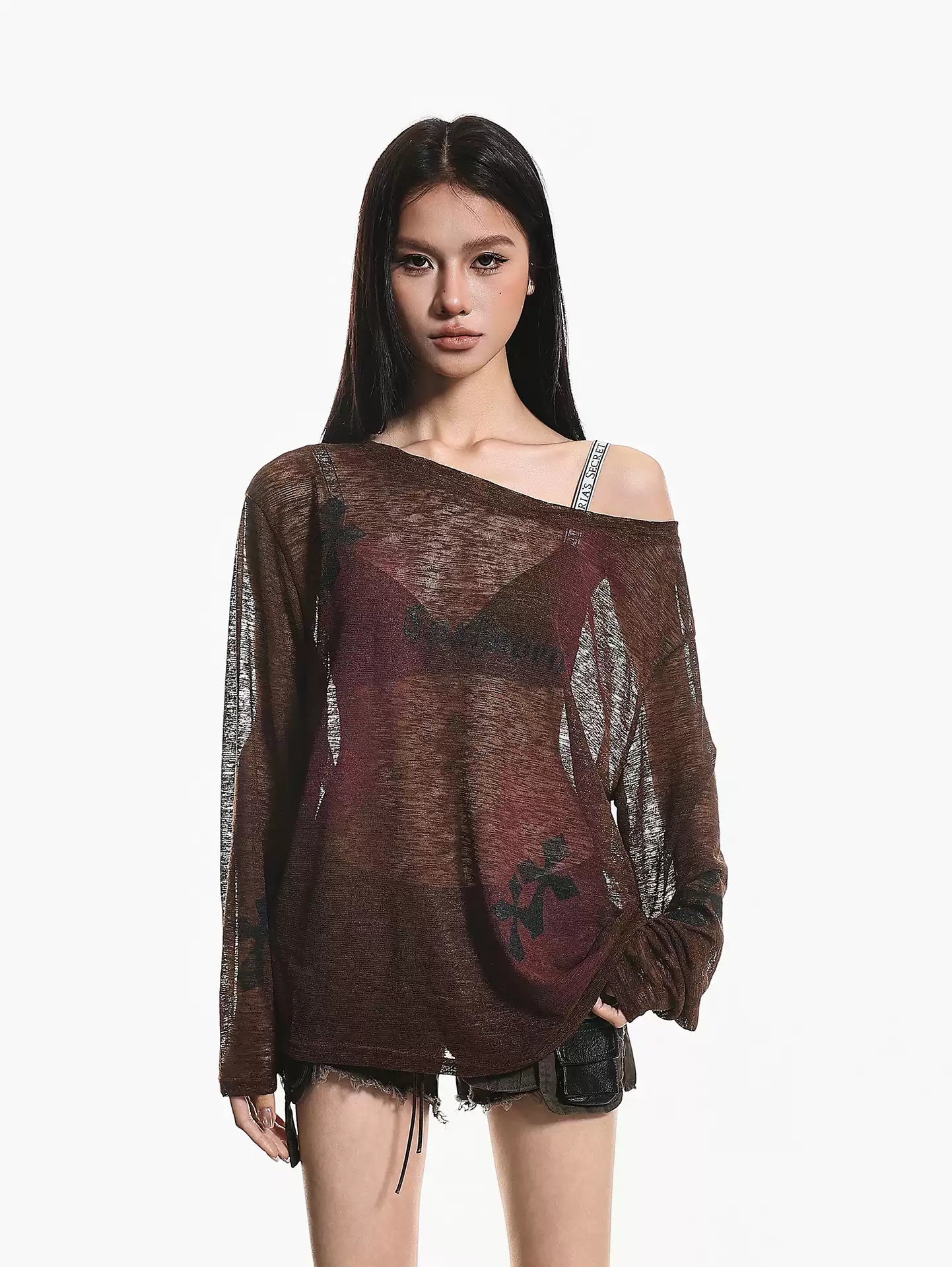 'Moon Haze' Off-Shoulder Asymmetrical Long Sleeve Cover-Up (Copy) AlielNosirrah
