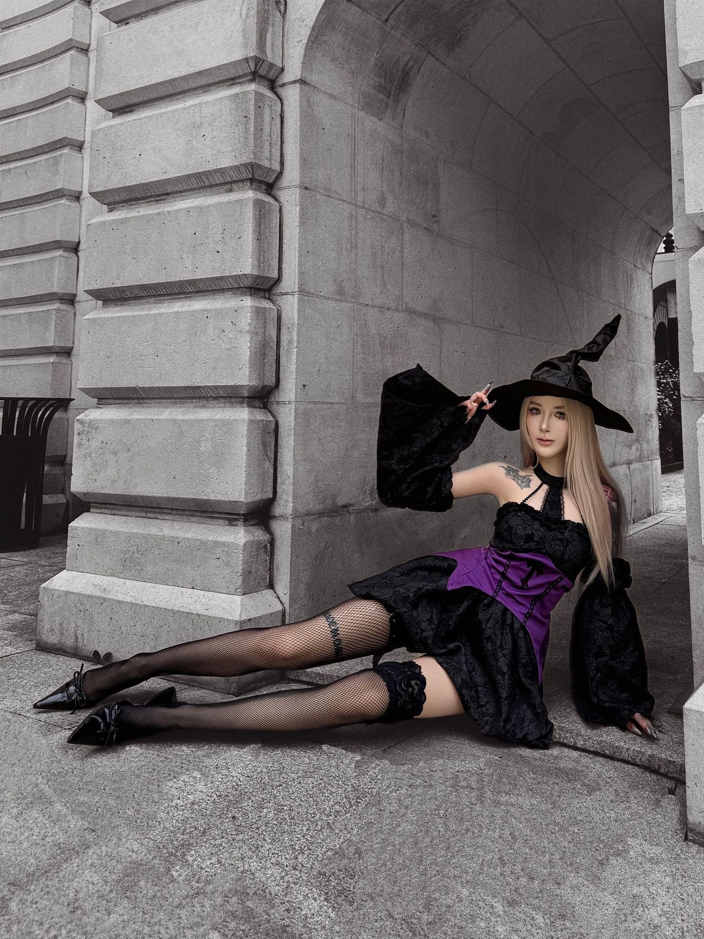 'Violet Sorceress' Dark Enchantress Gothic Purple Witch Costume (Copy) AlielNosirrah