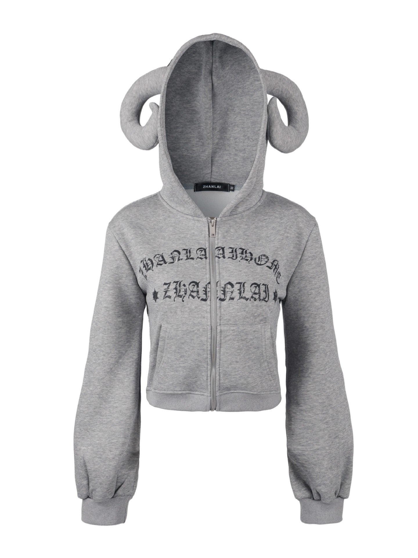 ’Wild Horned' Demon Horn Cropped Hoodie + Wide-Leg Pants Set AlielNosirrah