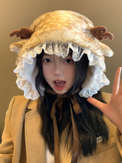 'Wild One' Y2k Streetstyle Fluffy Leopard Cap AlielNosirrah