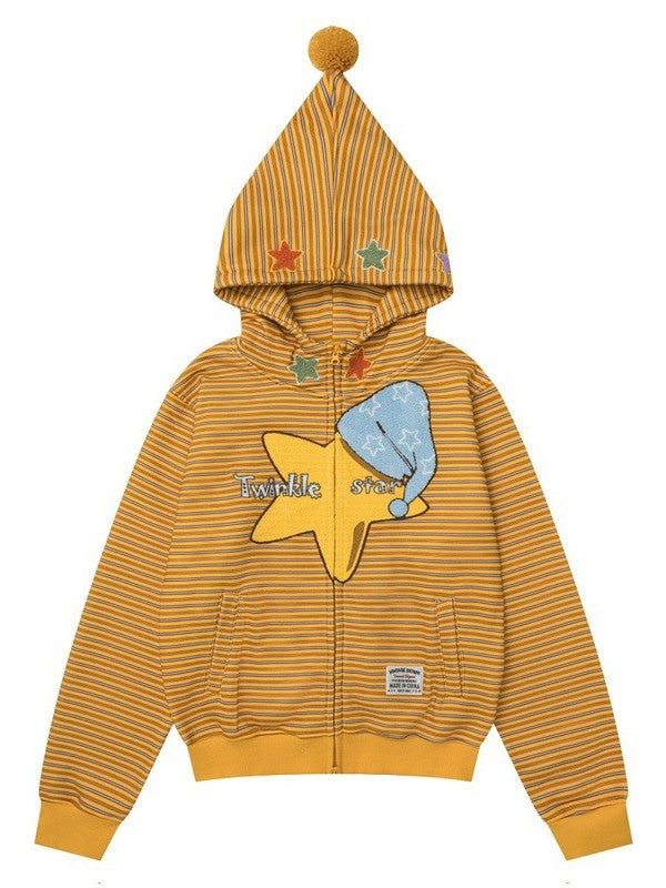 'Starburst' Y2K Cute Dopamine Clown Hooded Fleece Jacket AlielNosirrah