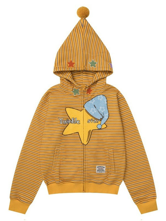 'Starburst' Y2K Cute Dopamine Clown Hooded Fleece Jacket AlielNosirrah