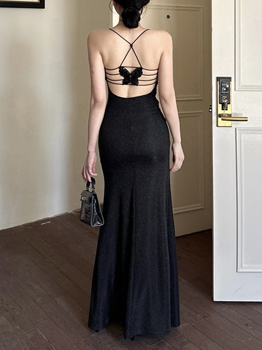 ’Twilight Siren' Sequined Butterfly Backless Dress AlielNosirrah