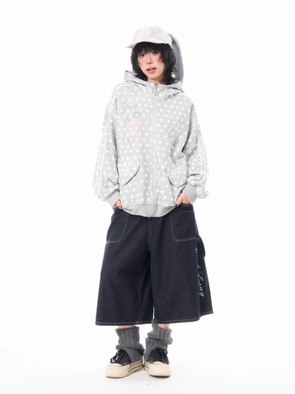 'Kitty Star' Allover Cat Star Pattern Hoodie AlielNosirrah