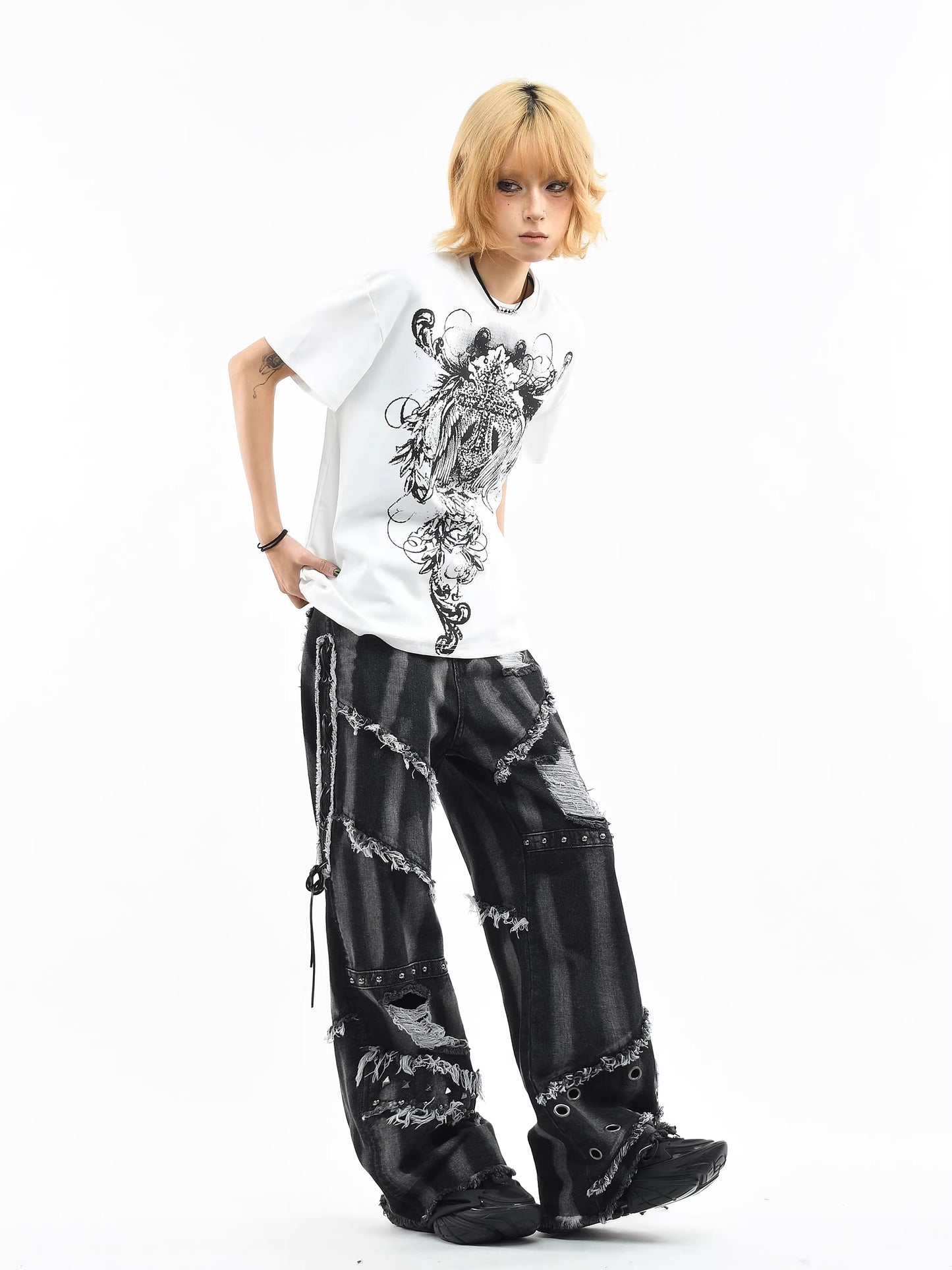 'Crossriot' Punk Cross Graphic T-Shirt (Copy) AlielNosirrah