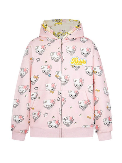 'Sugar Pop' Y2K Cute Cartoon All-Over Print Hoodie Jacket AlielNosirrah