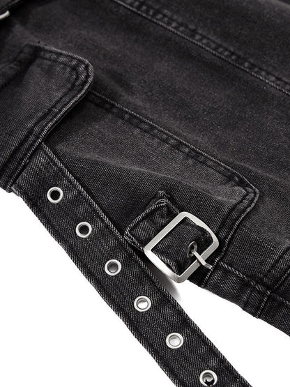 'VibeShift' Multi-Pocket Loose-Fit Flared Denim Cargo Pants AlielNosirrah