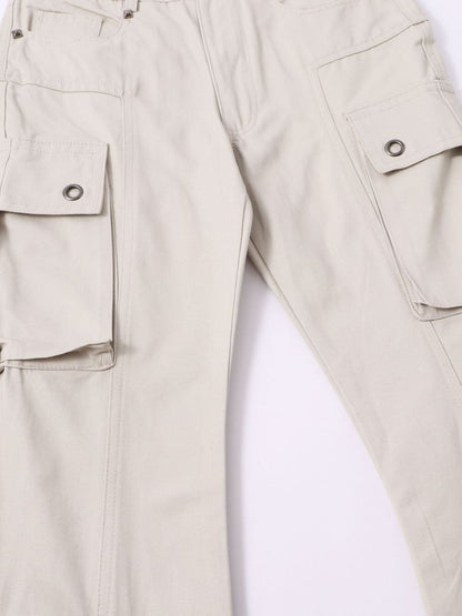 'Urban Edge' Autumn Winter Retro Apricot Flared Streetwear Work Pants AlielNosirrah