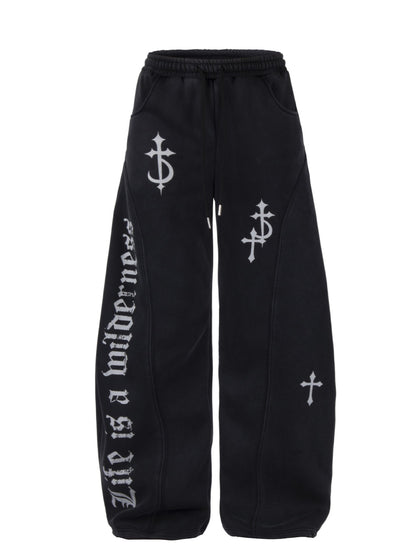 ’Wild Horned' Demon Horn Cropped Hoodie + Wide-Leg Pants Set AlielNosirrah