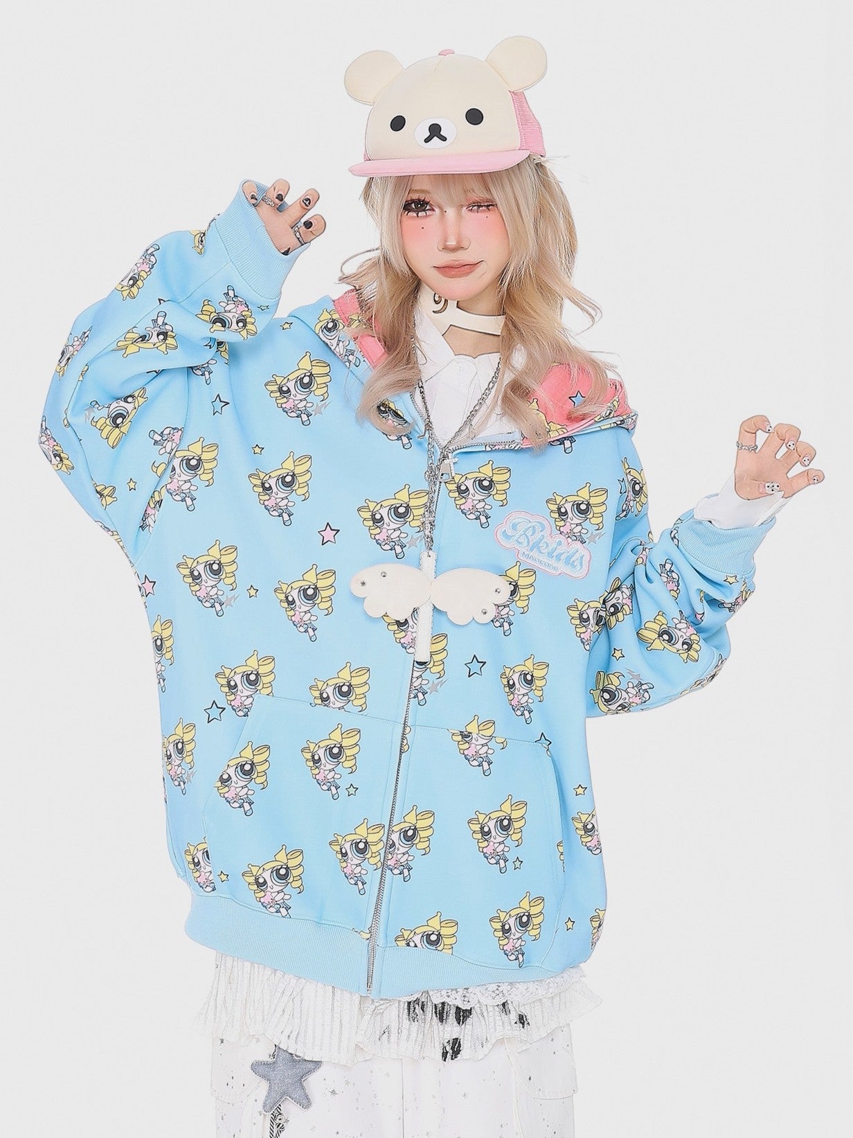 'Sugar Pop' Y2K Cute Cartoon All-Over Print Hoodie Jacket AlielNosirrah