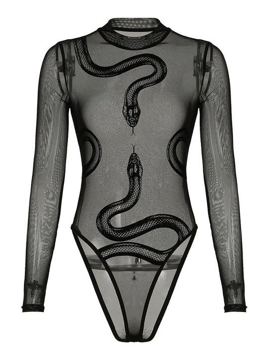 'Serpent Kiss' Cyberpunk Sheer Mesh Bodysuit (Copy) AlielNosirrah