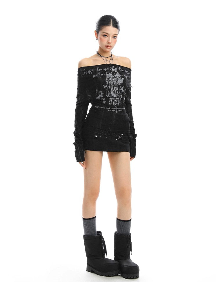 ’Urban Temptress' Color-Block Off-Shoulder Tie Top (Copy) AlielNosirrah