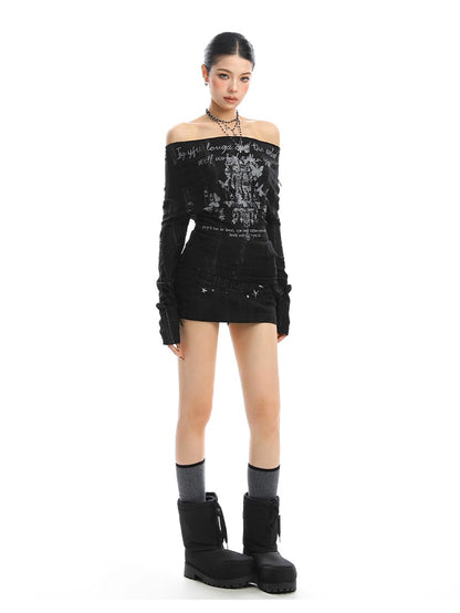 ’Urban Temptress' Color-Block Off-Shoulder Tie Top (Copy) AlielNosirrah