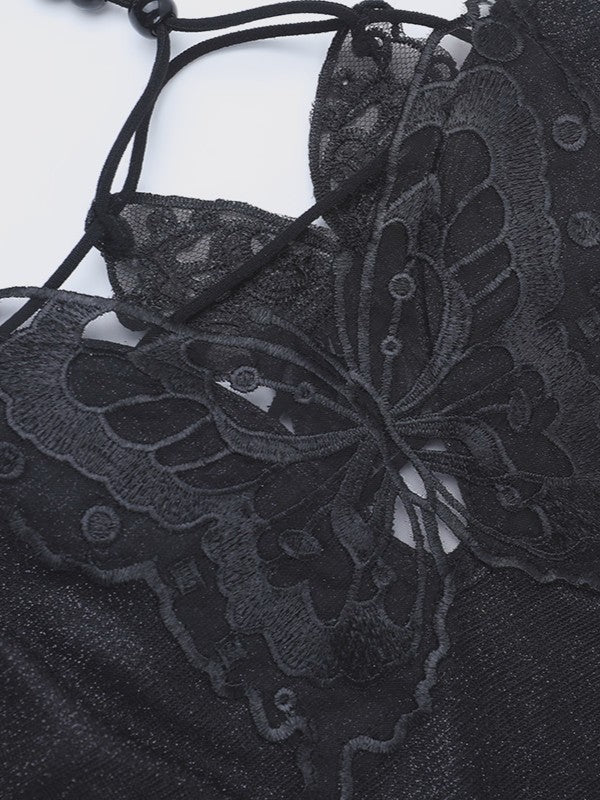 ’Twilight Siren' Sequined Butterfly Backless Dress AlielNosirrah