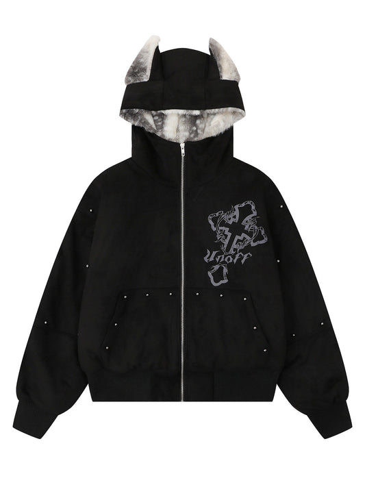 'Kitty Nova' Y2K Cat-Ear Cozy Hooded Puffer Jacket (Copy) AlielNosirrah