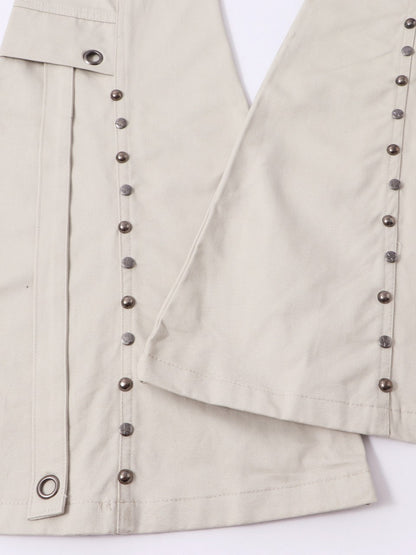 'Urban Edge' Autumn Winter Retro Apricot Flared Streetwear Work Pants AlielNosirrah