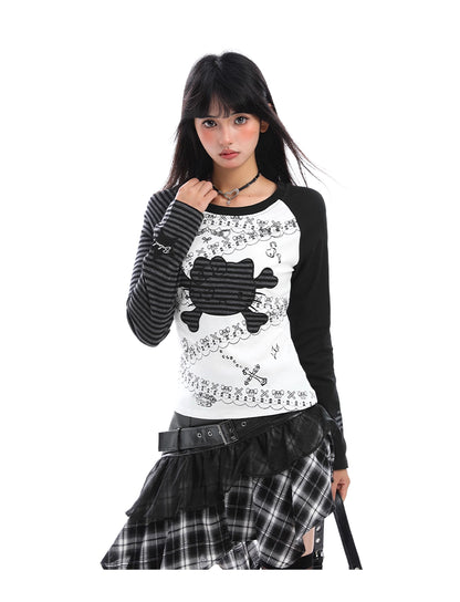 'Hidden Kitty' Kitty Striped Slim Fitted Long Sleeve Top (Copy) AlielNosirrah