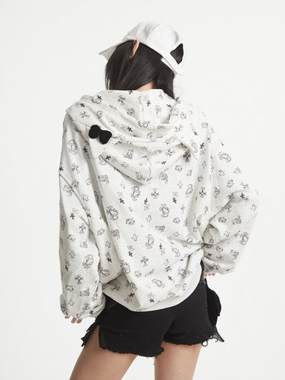 'Purrfect Kitty' Cute Cat-Ear Zipped Oversized  Hoodie (Copy) AlielNosirrah